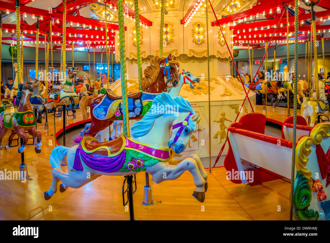 The Parker Carousel, Burnaby Village Museum, Burnaby, British Columbia, Canada Stock Photo