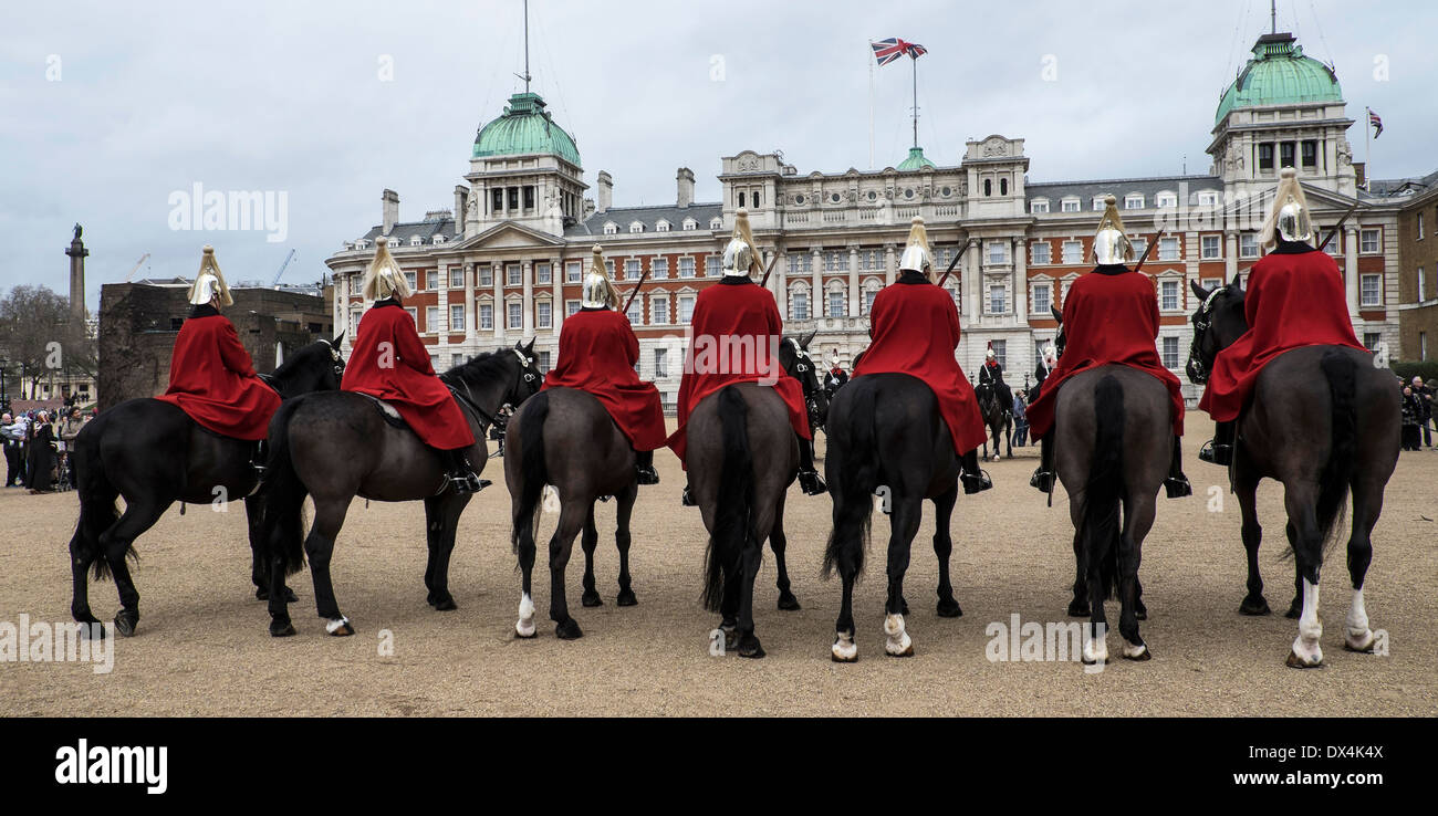 Horseguards on parade in London. Stock Photo