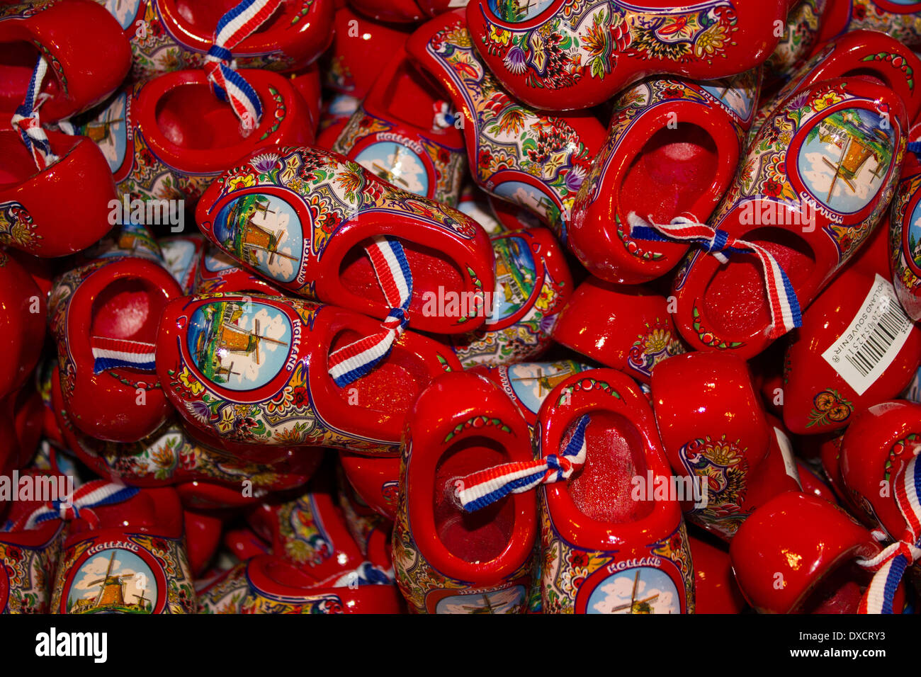 red dutch clogs souvenirs from amsterdam netherlands Stock Photo