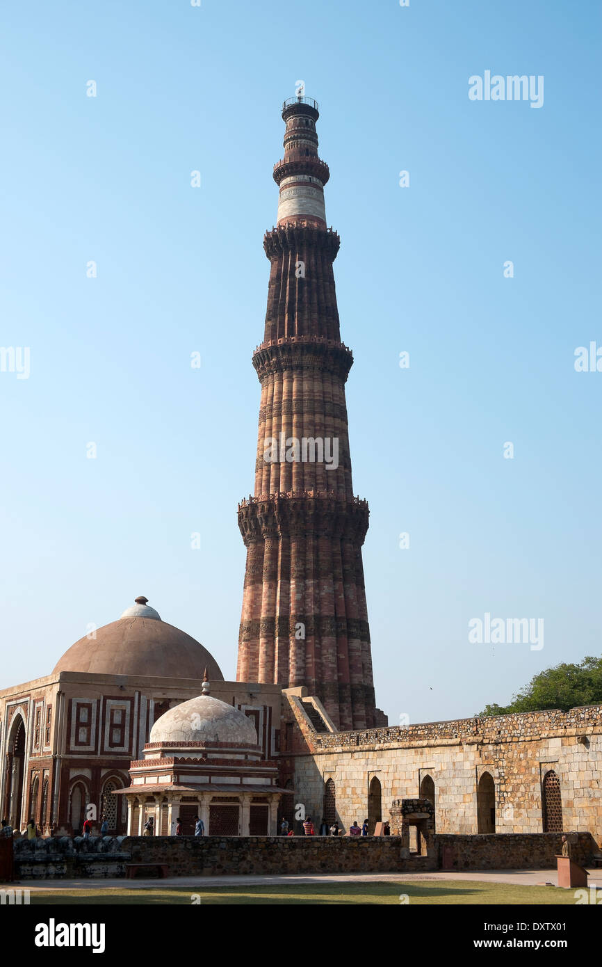 India, Uttar Pradesh, New Delhi, Qutab Minar Stock Photo