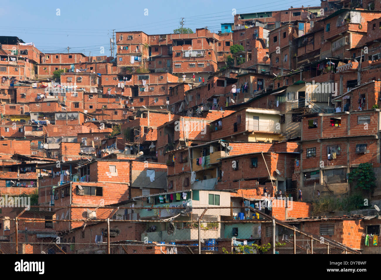 Barrios, slums of Caracas on the hillside, Caracas, Venezuela Stock Photo