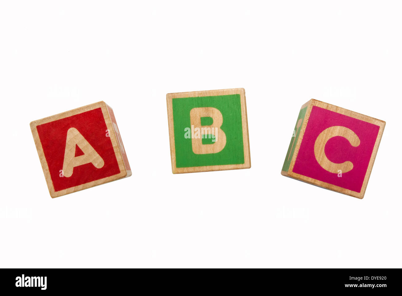 Alphabet blocks ABC isolated on white background Stock Photo