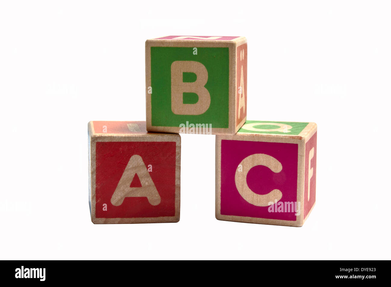 Alphabet blocks ABC isolated on white background Stock Photo