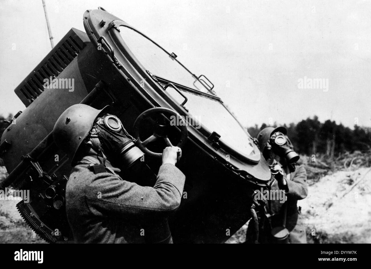 Soldier with a searchlight, 1918 Stock Photo