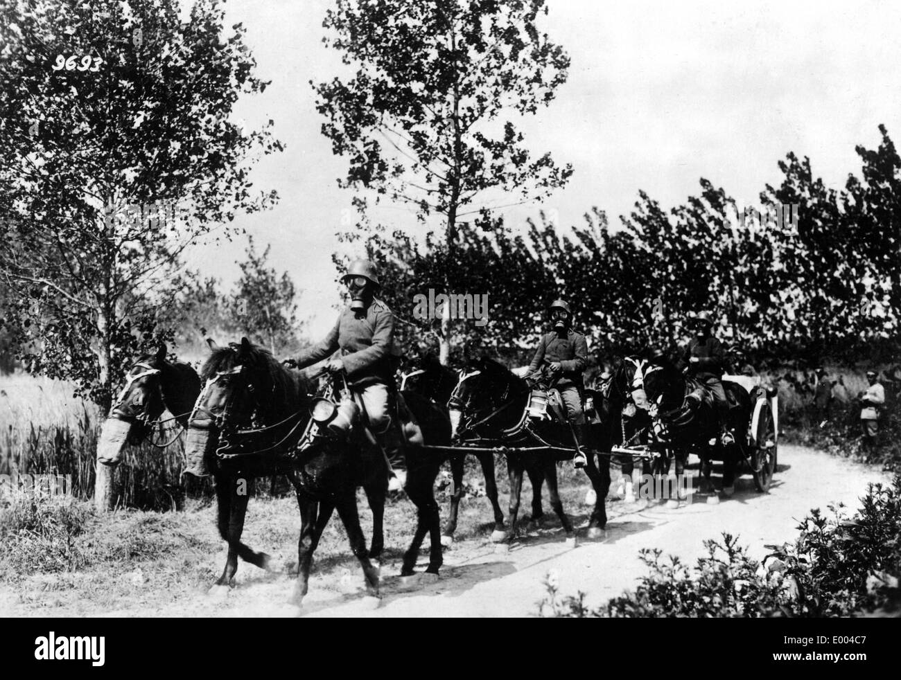 Gas warfare between Aisne and Marne, 1918 Stock Photo