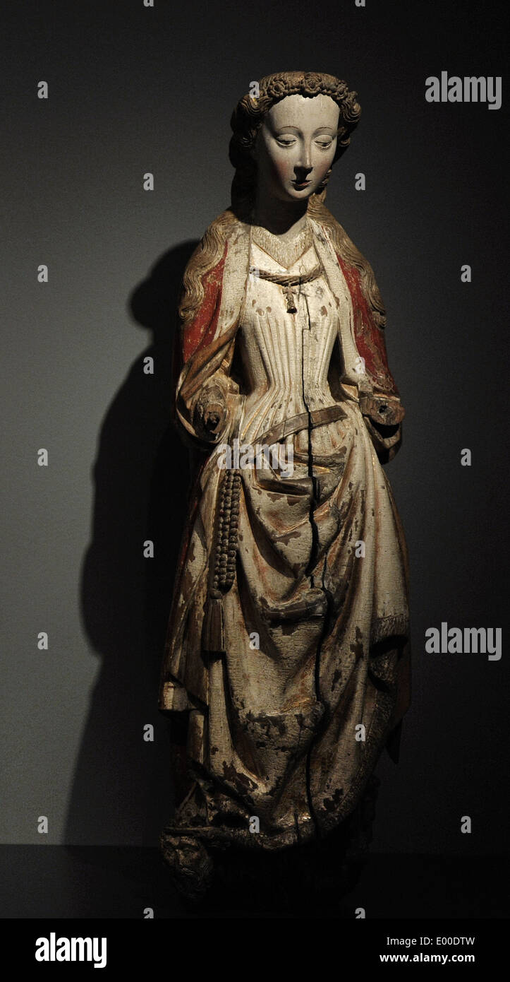 Master of the Statues of Koudewater (active c. 1460-1480). Saint Catherine of Alexandria, c. 1470. Stock Photo