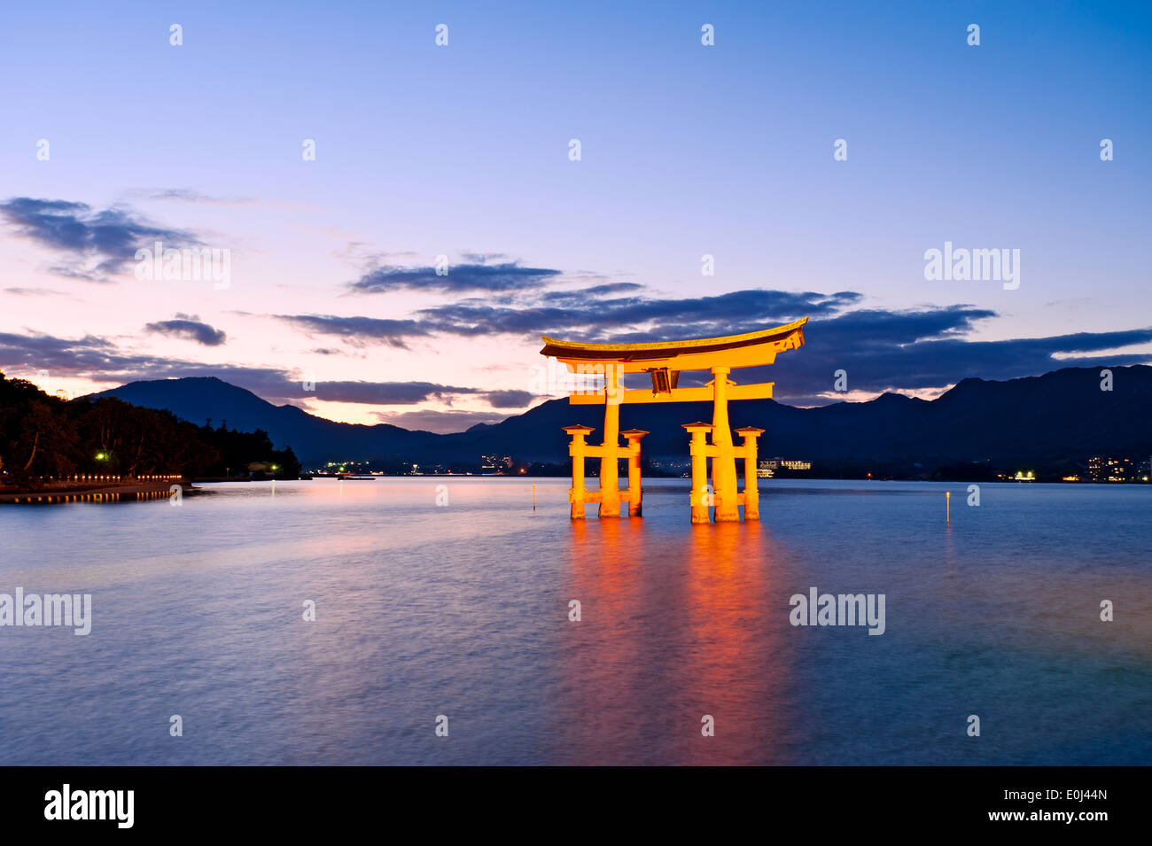 Japan Torii Gate Miyajima Island Itsukushima Shrine UNESCO World Heritage Site Stock Photo