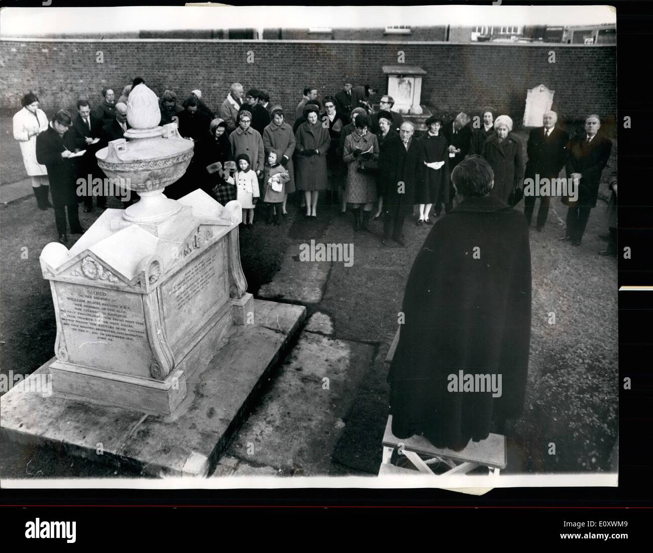 Dec. 12, 1967 - Service To Commemorate The 150th Anniversary Of Death Of Captain Bligh: In an ancient churchyard yesterday, the Stock Photo