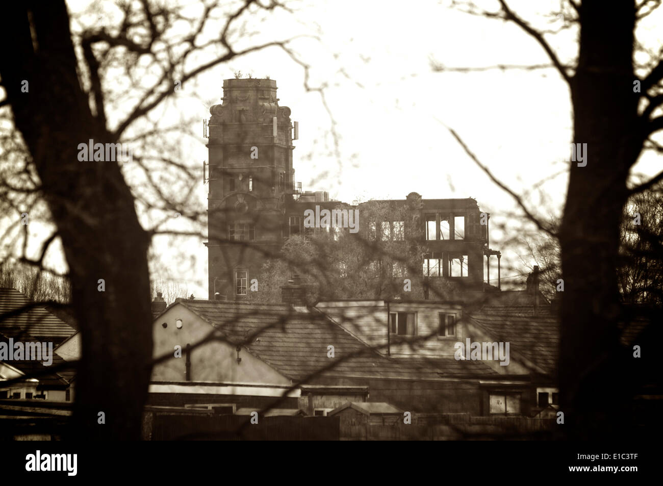 Old mill ruins,Bamber Bridge,Preston,Lancashire,England,UK Stock Photo