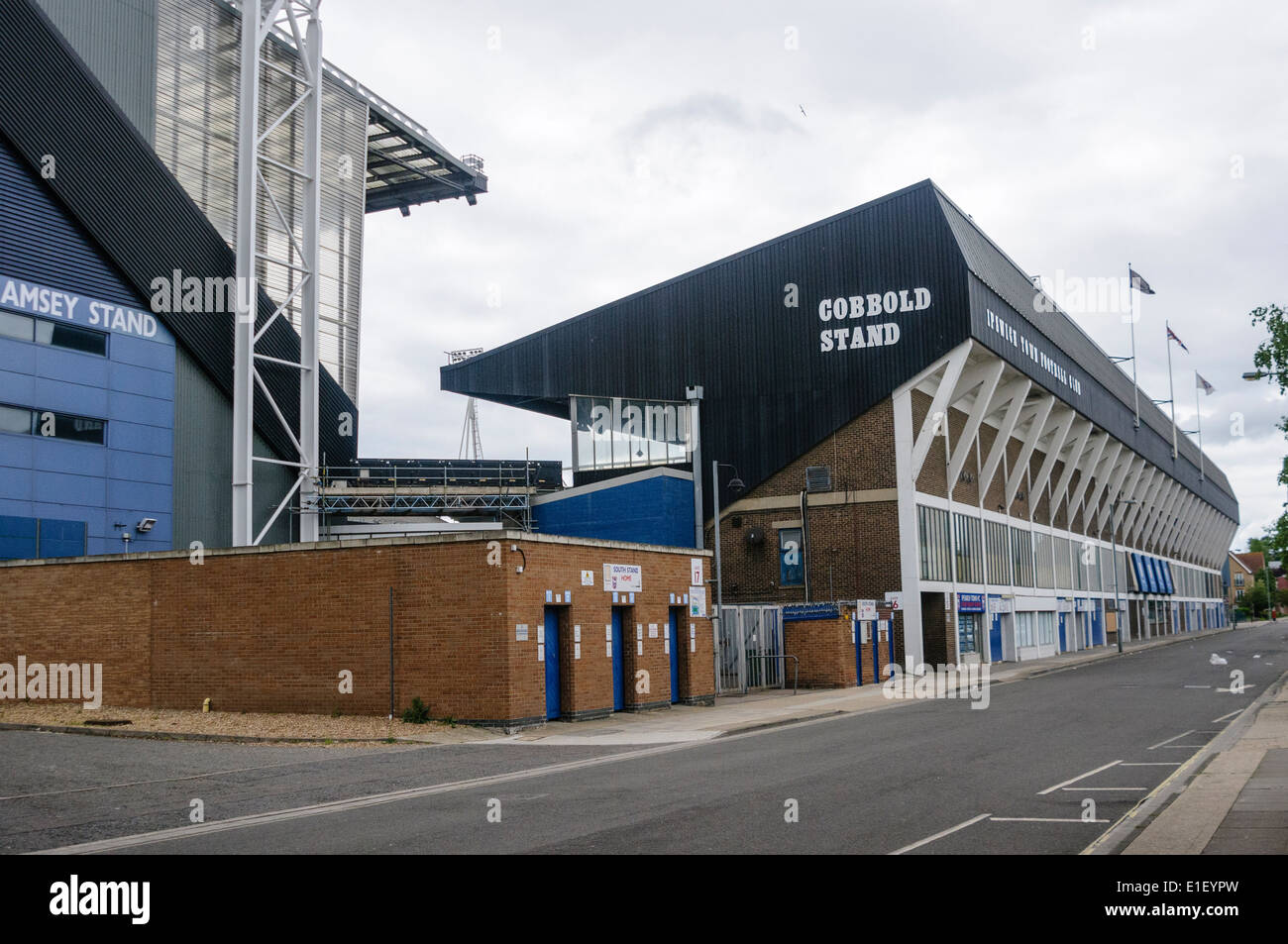 Cobbold and Ramsey Stands at Ipswich Town Football Club Stock Photo