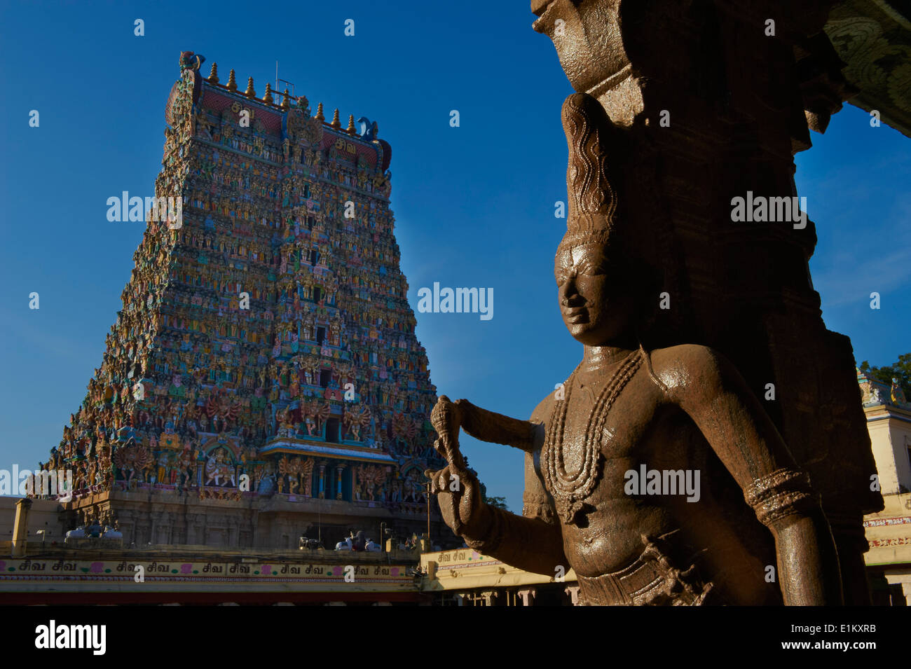 India, Tamil Nadu, Madurai, Sri Meenakshi temple Stock Photo