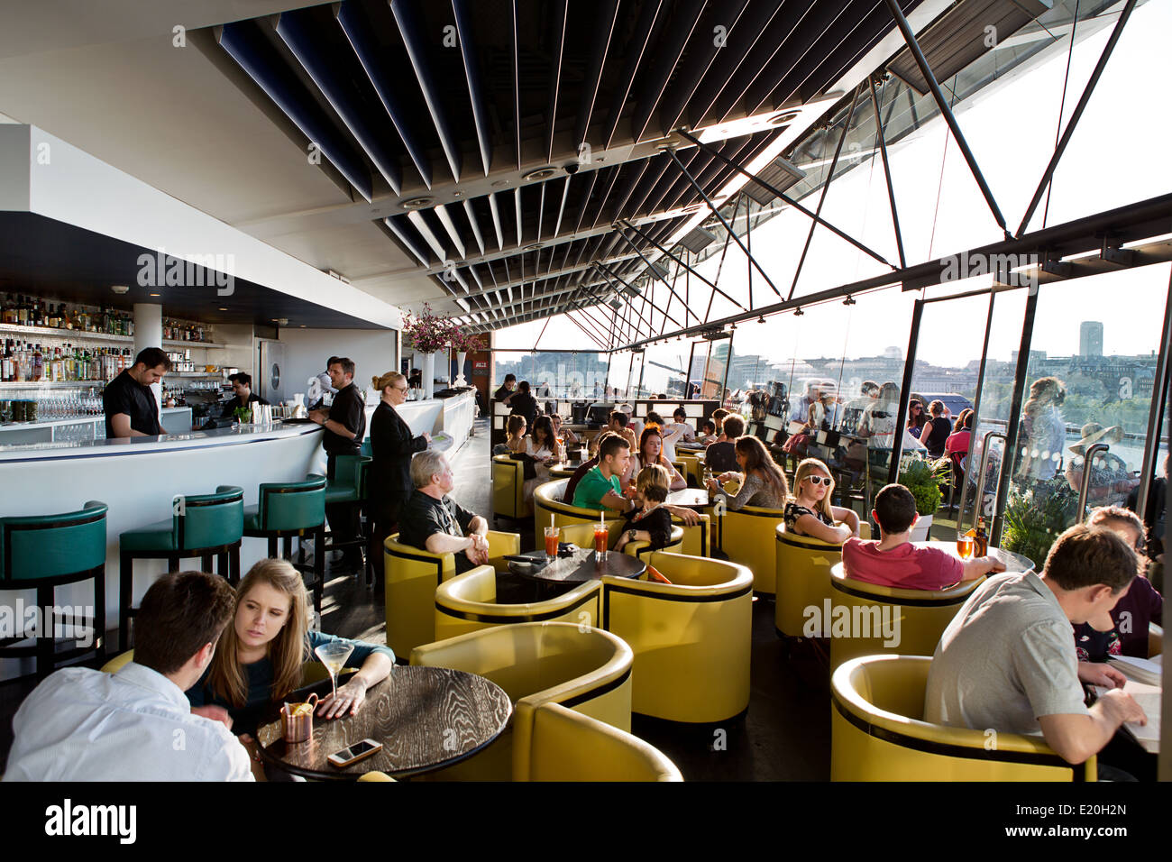 The Oxo Tower restaurant bar, London. Stock Photo