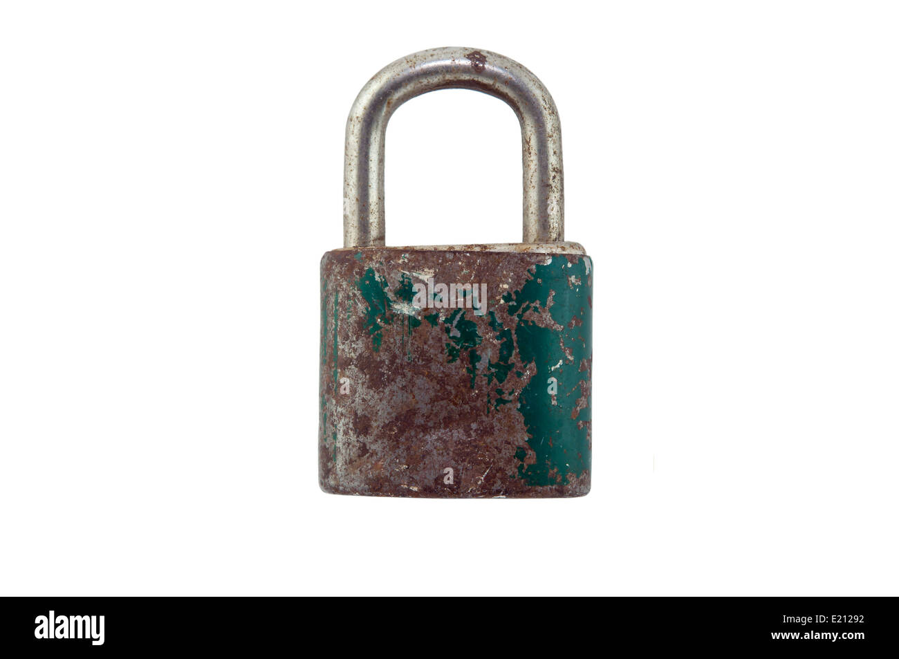 old rusty padlock isolated on white background Stock Photo