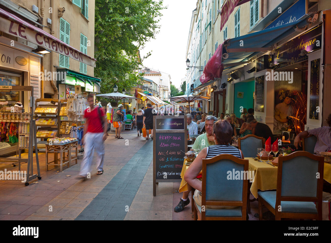 France, Alpes Maritimes, Menton, Rue St Michel pedestrian street Stock Photo