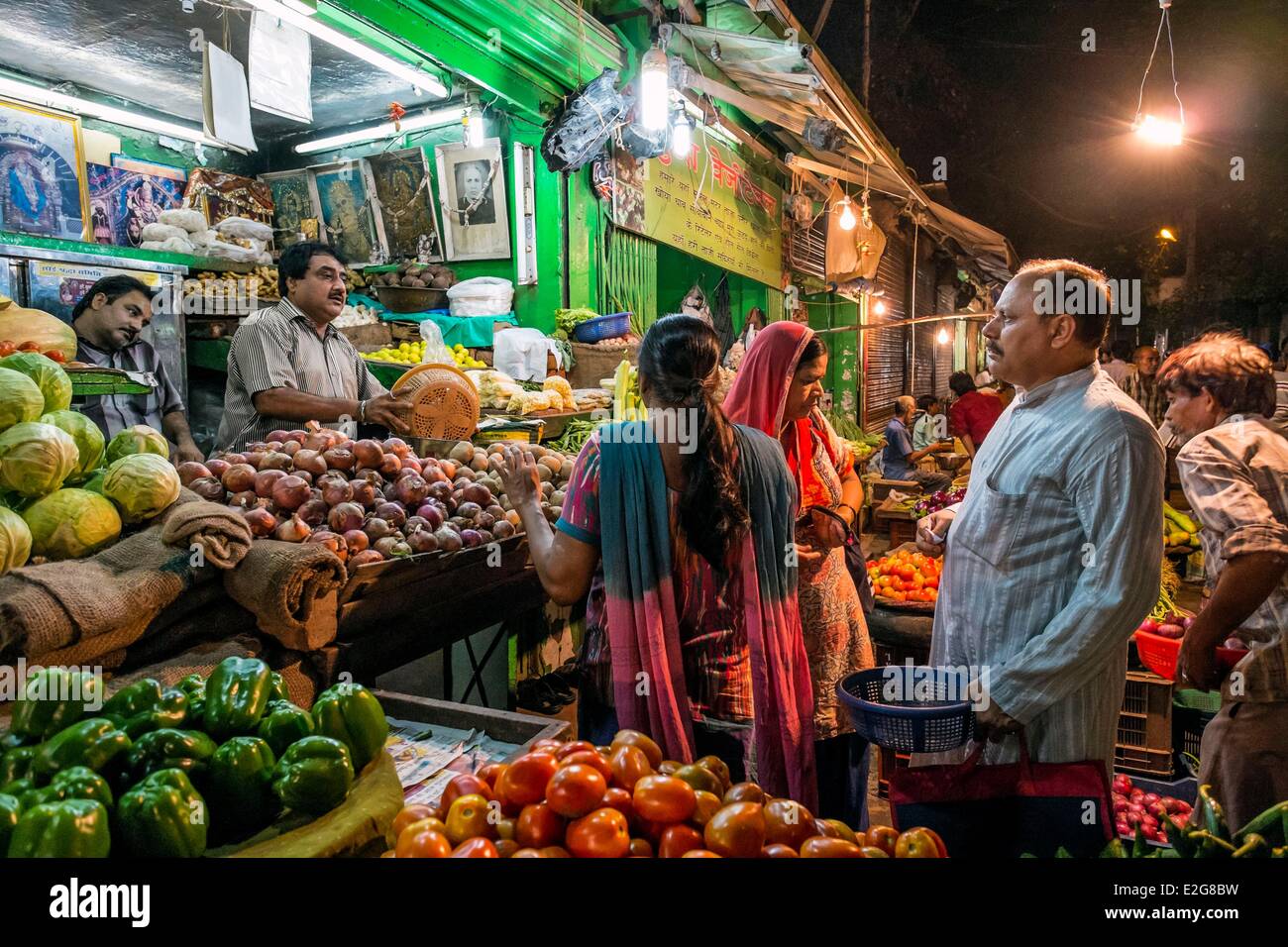 India New Delhi Paharganj district street market Stock Photo