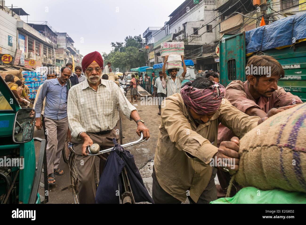 India Old Delhi the busy quarter of Chandni Chowk Stock Photo