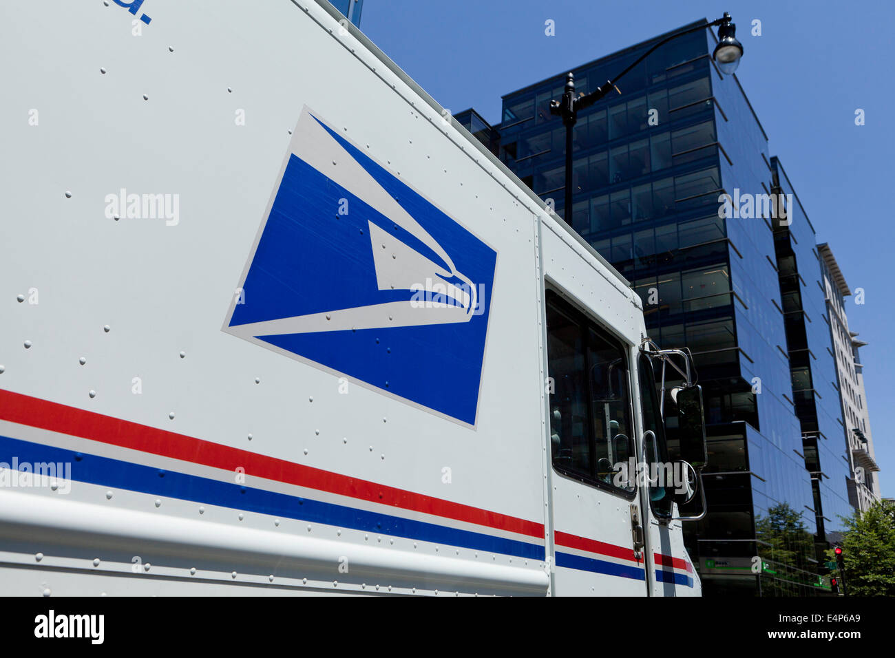 US Postal Service delivery truck logo - USA Stock Photo