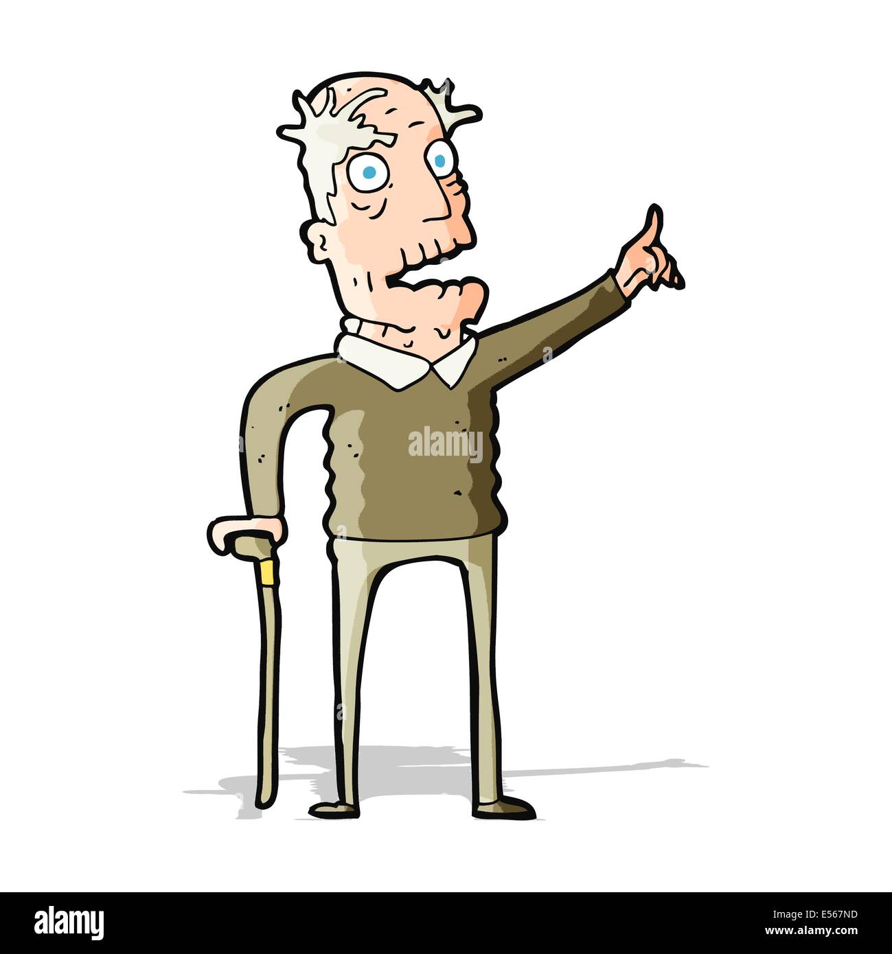 Old Man Walking Cartoon