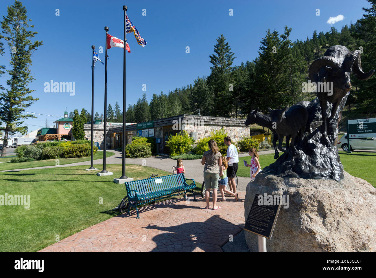 Elk203-2030 Canada, British Columbia, Kootenay National Park, Radium Hot Springs, town Stock Photo