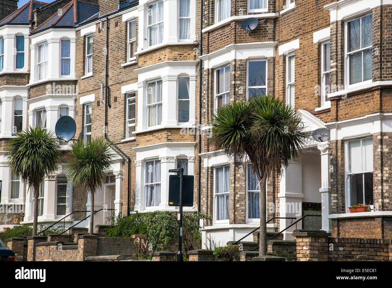 Victorian terraced houses in North London - Highgate and Hampstead area Stock Photo