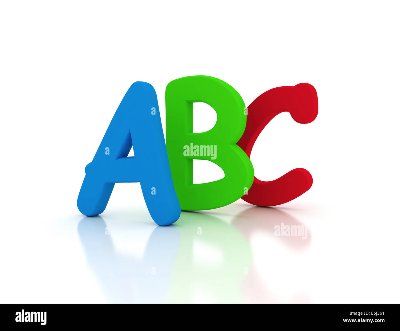 Abc colorful text on white 3d illustration Stock Photo