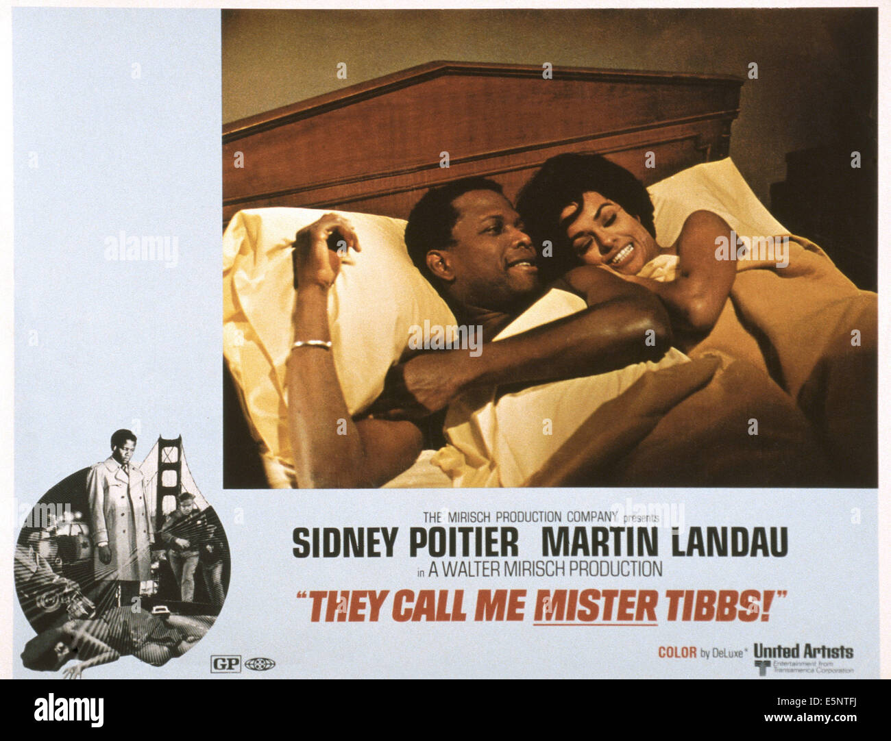 THEY CALL MR MR. TIBBS!, US lobbycard, from left: Sidney Poitier, Barbara McNair, 1970 Stock Photo