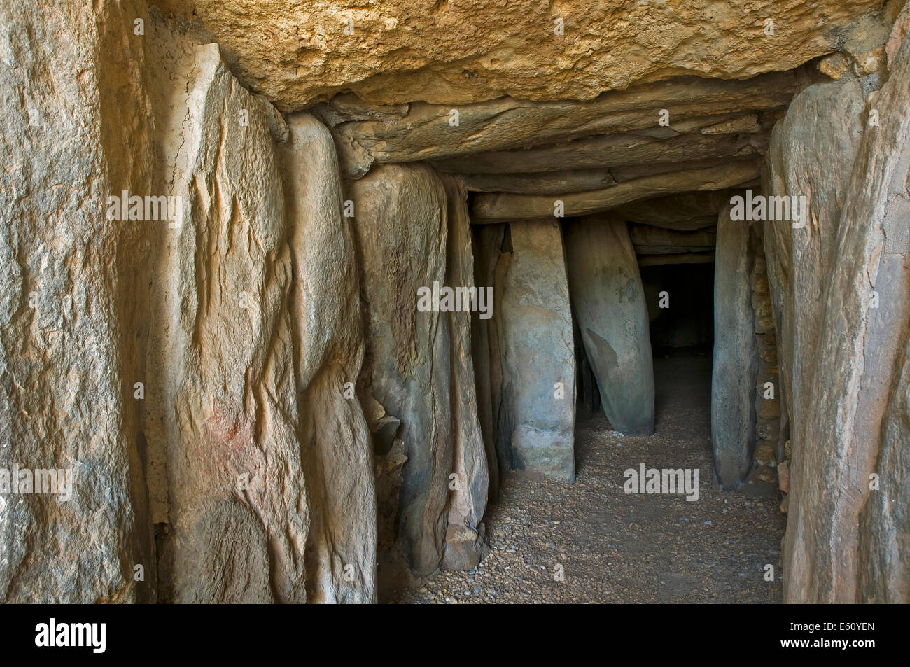 Dolmen de Soto - between 3800 and 2500 BC, Trigueros, Huelva province, Region of Andalusia, Spain, Europe Stock Photo