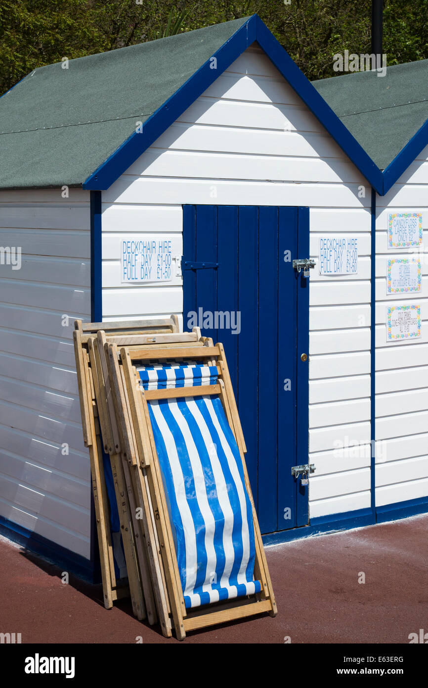 Deck Chair Hire Kiosk, Torquay Stock Photo