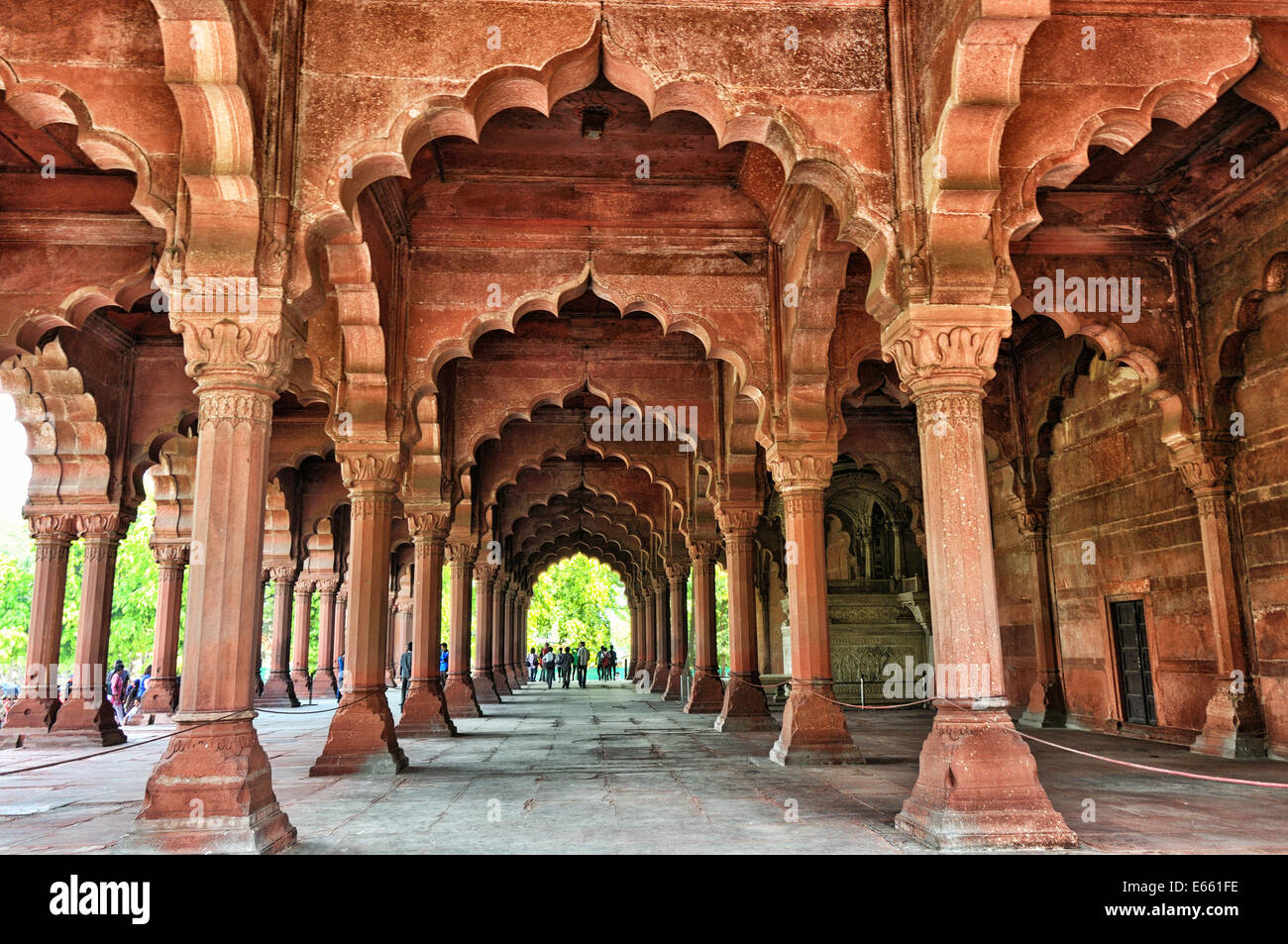 Diwan-i-Aam (or the Hall of Public Audiences), Delhi Stock Photo