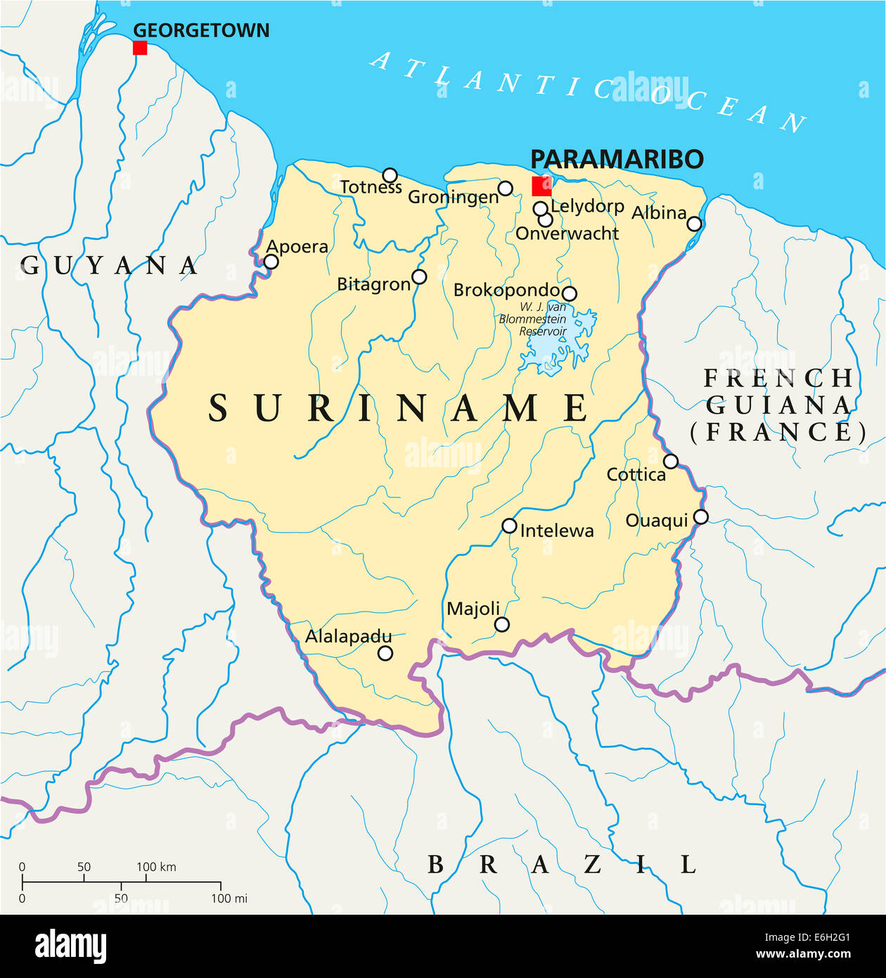 Suriname Location On World Map