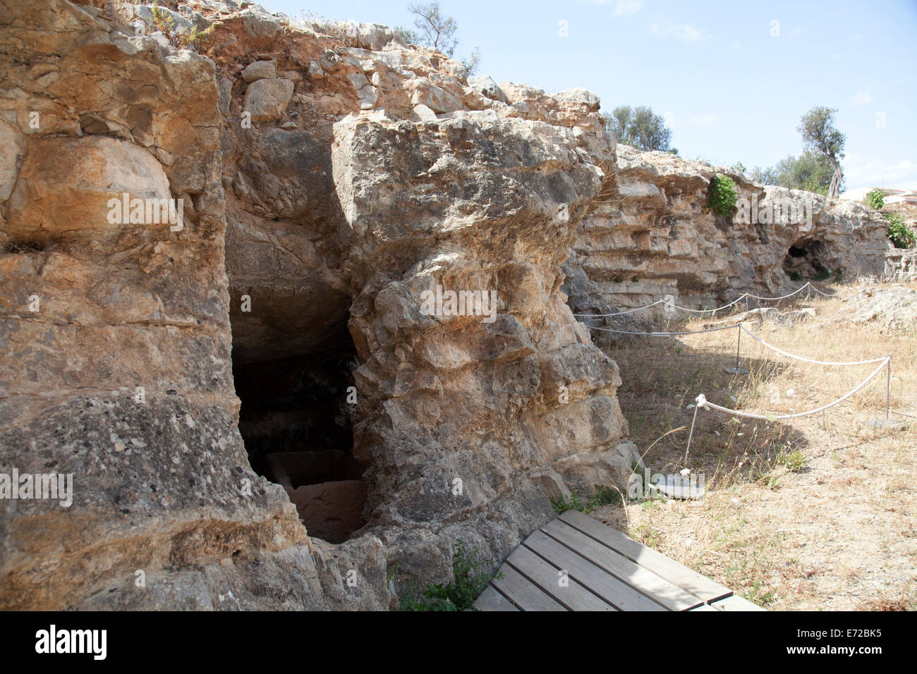 Necropolis Puig Des Molins Tombs in Ibiza Old Town - Ibiza Stock Photo