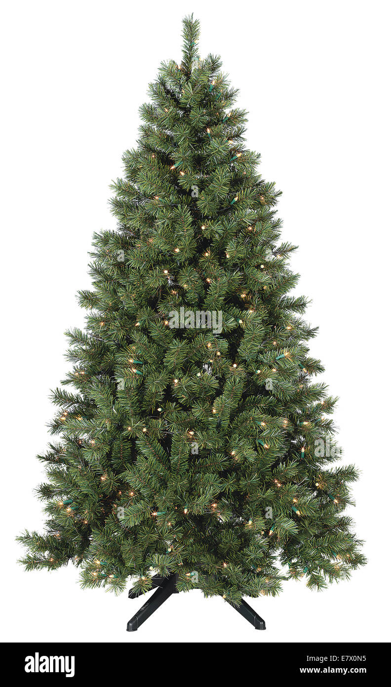 Christmas tree lit Stock Photo