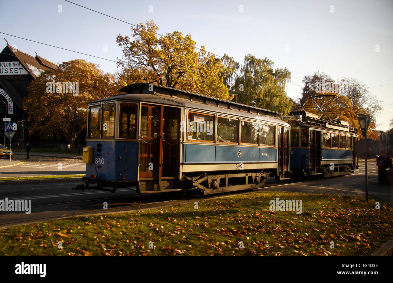 Old tram in Stockholm, Sweden, Sverige Stock Photo