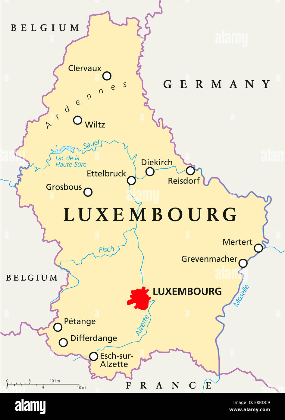 Luxembourg Political Map