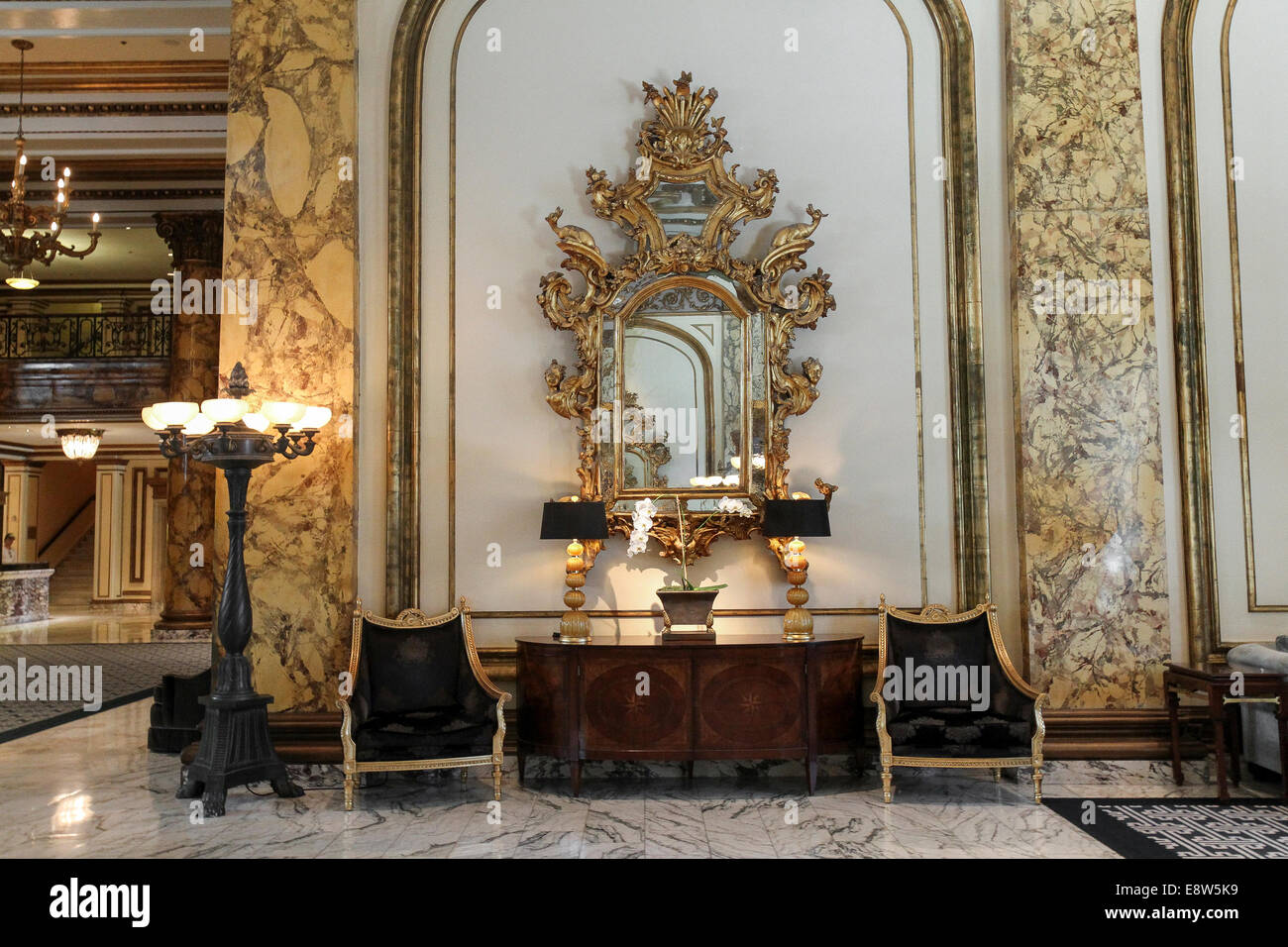 Fairmont San Francisco hotel lobby, Nob Hill, San Francisco, California, United States, North America Stock Photo