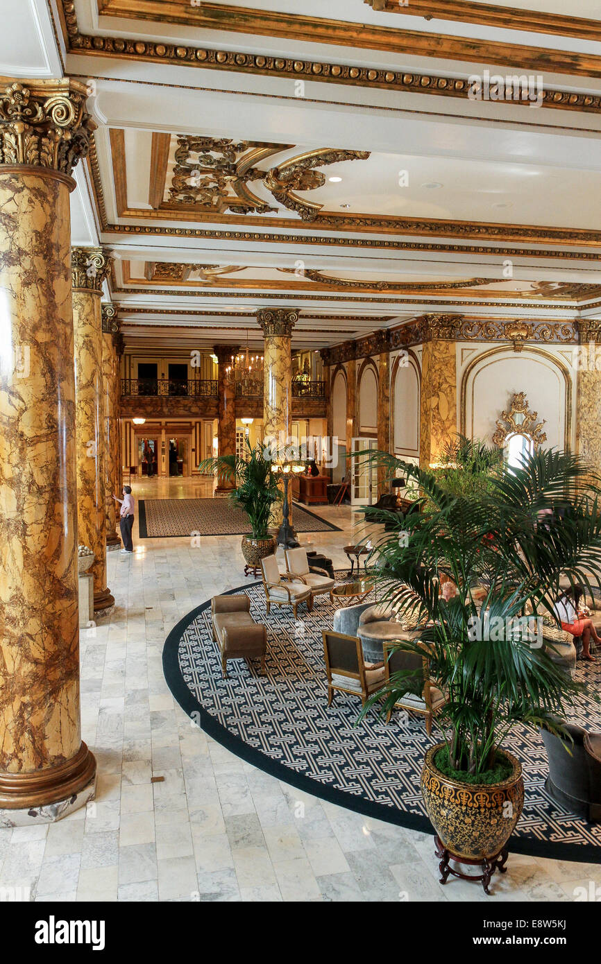 Fairmont San Francisco hotel lobby, Nob Hill, San Francisco, California, United States, North America Stock Photo