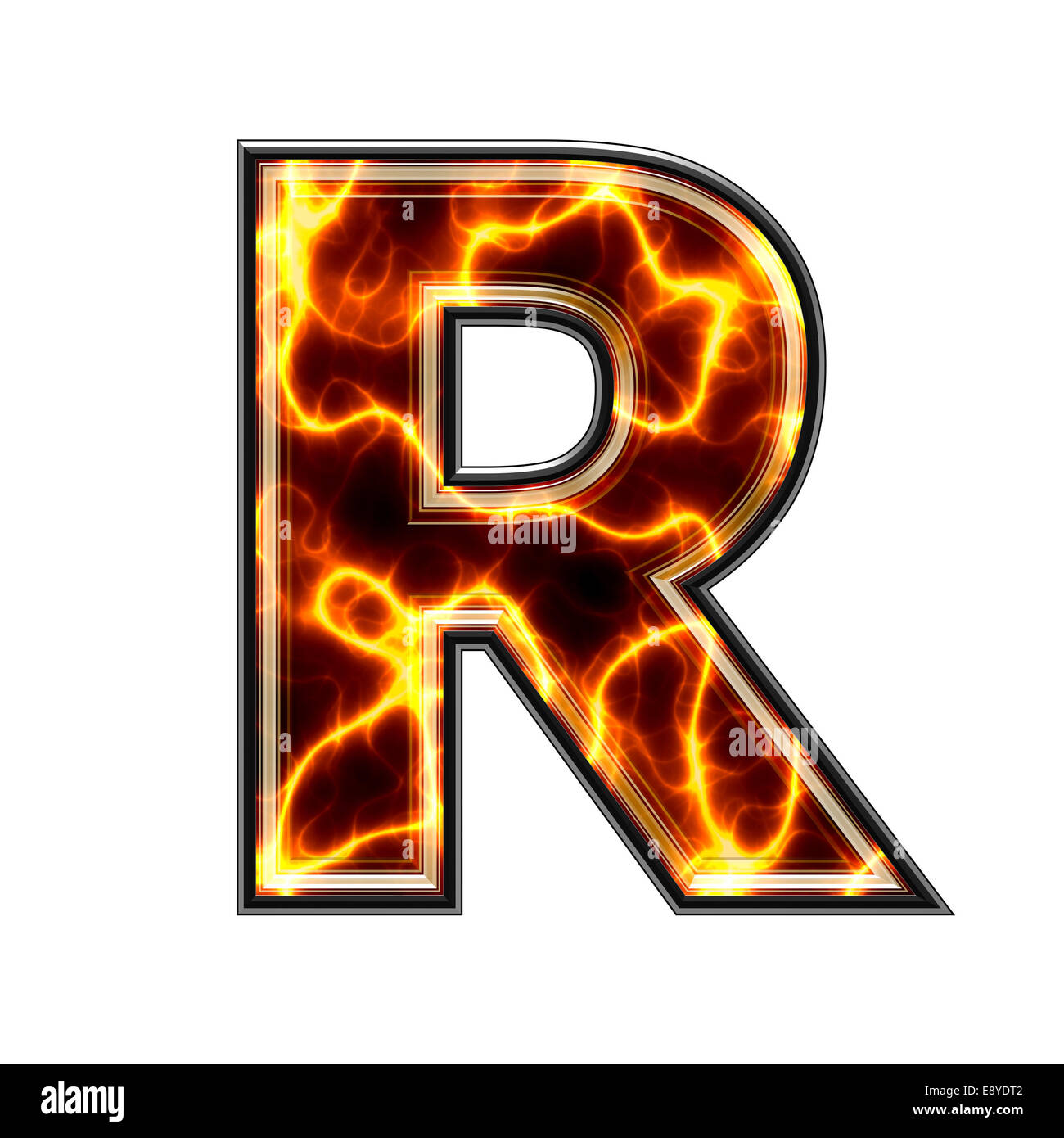 3d electric letter -R- Stock Photo