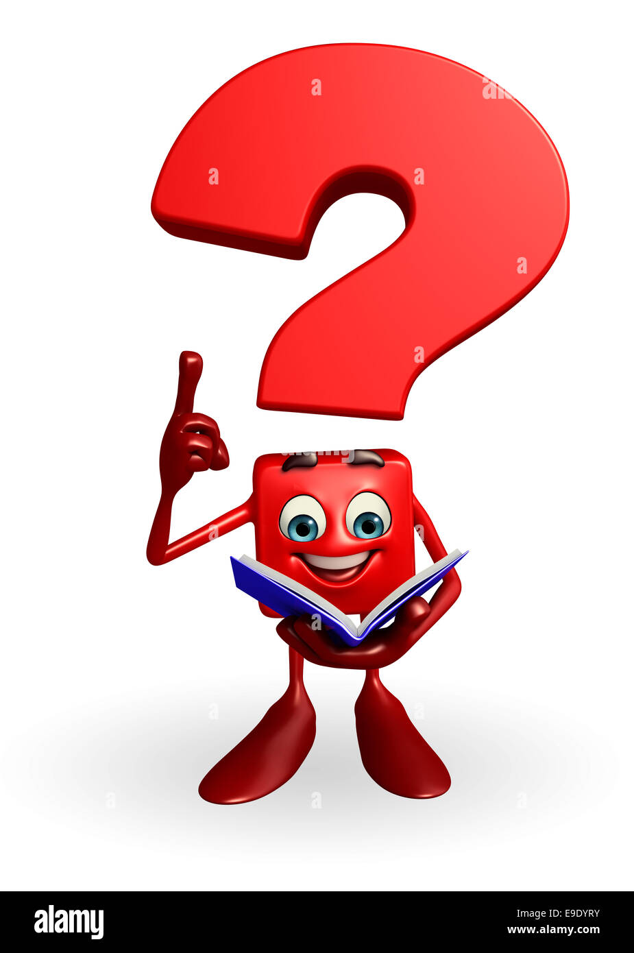 Cartoon Character of Question Mark Book Stock Photo