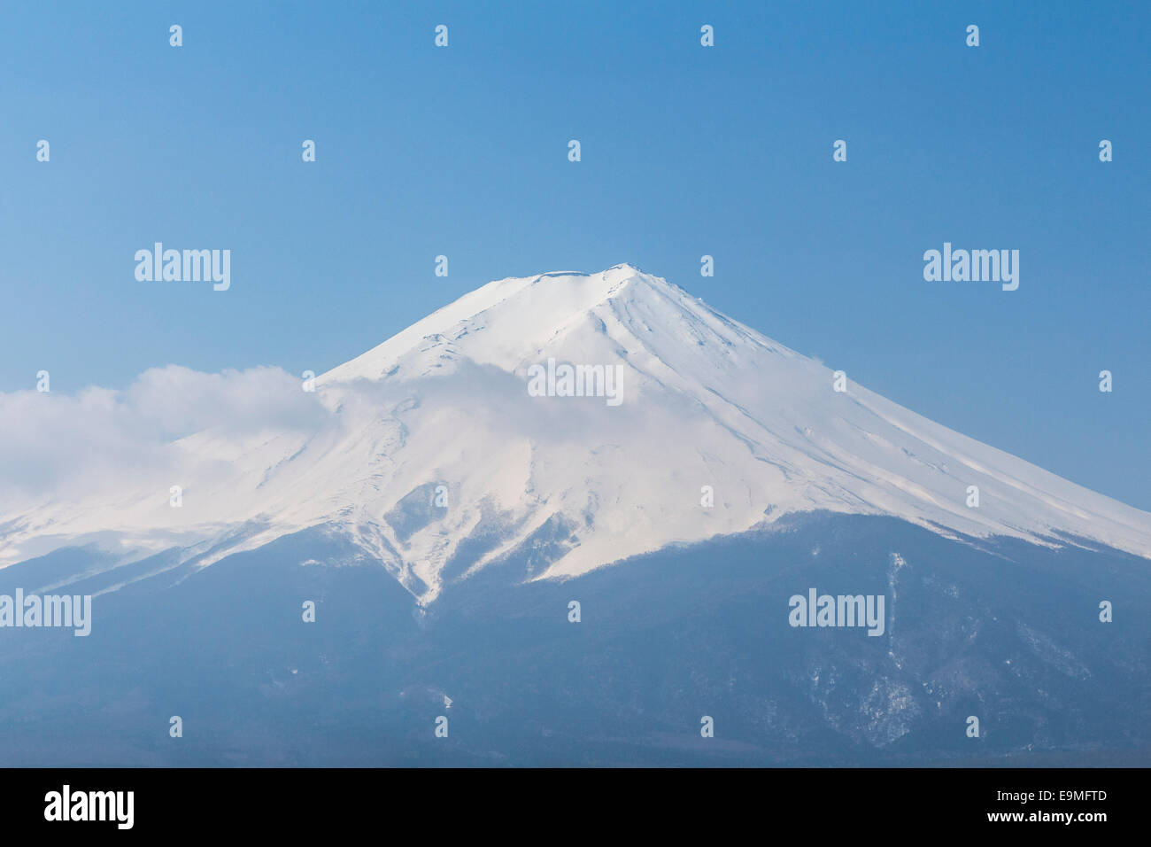 Scenic view of Mount Fuji against clear blue sky Stock Photo