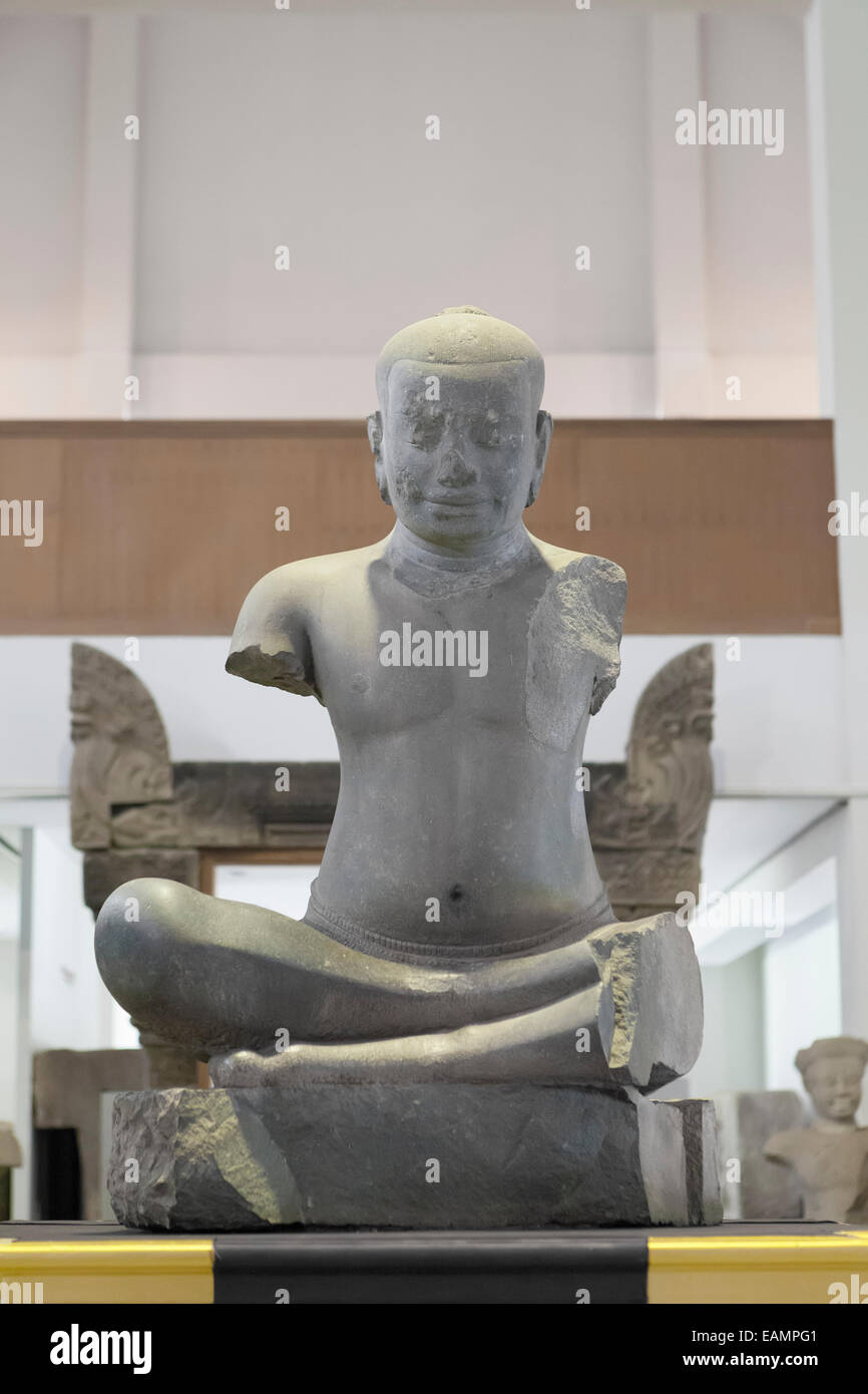 The original statue of King Jayavarman VII, Phimai national museum, Thailand Stock Photo