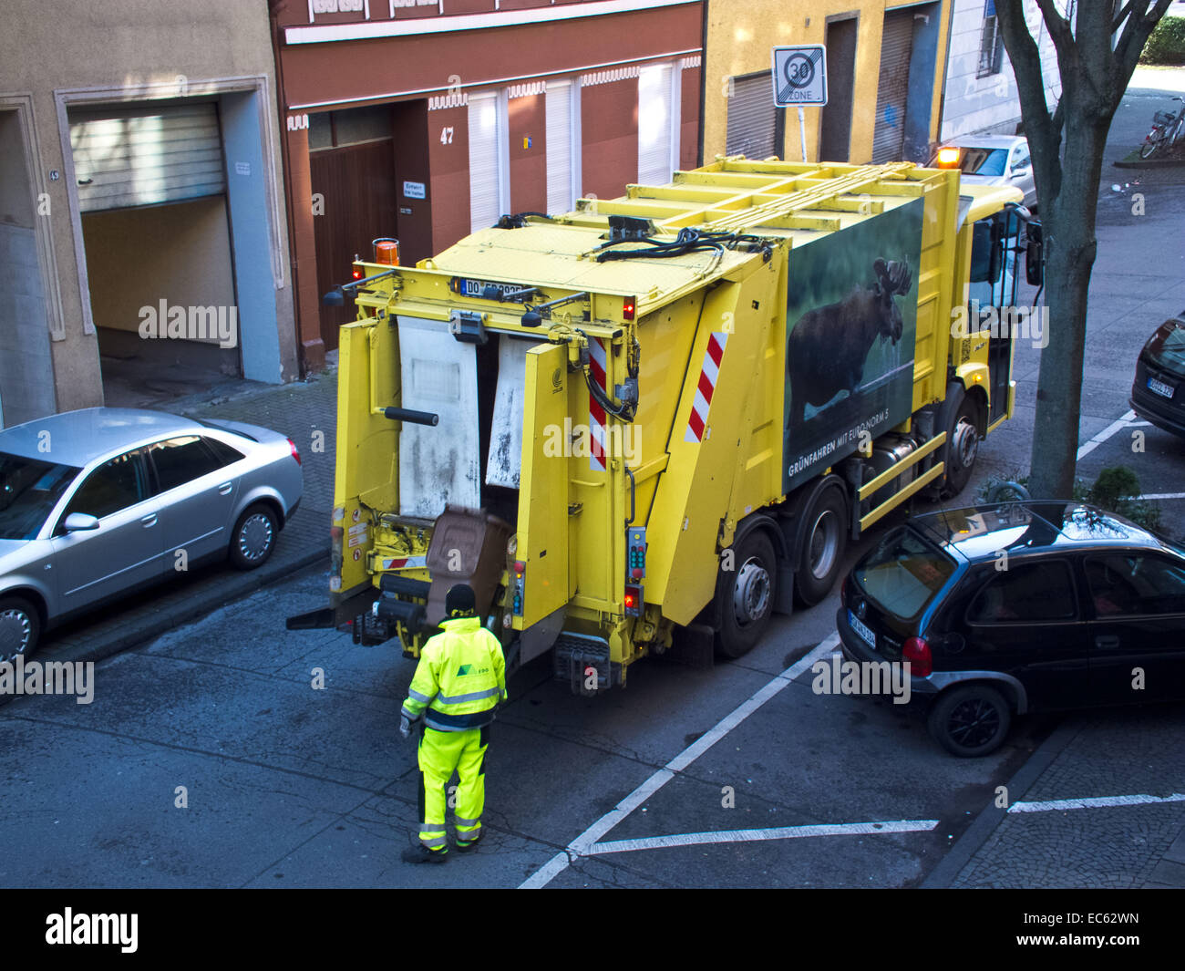 garbage truck Stock Photo