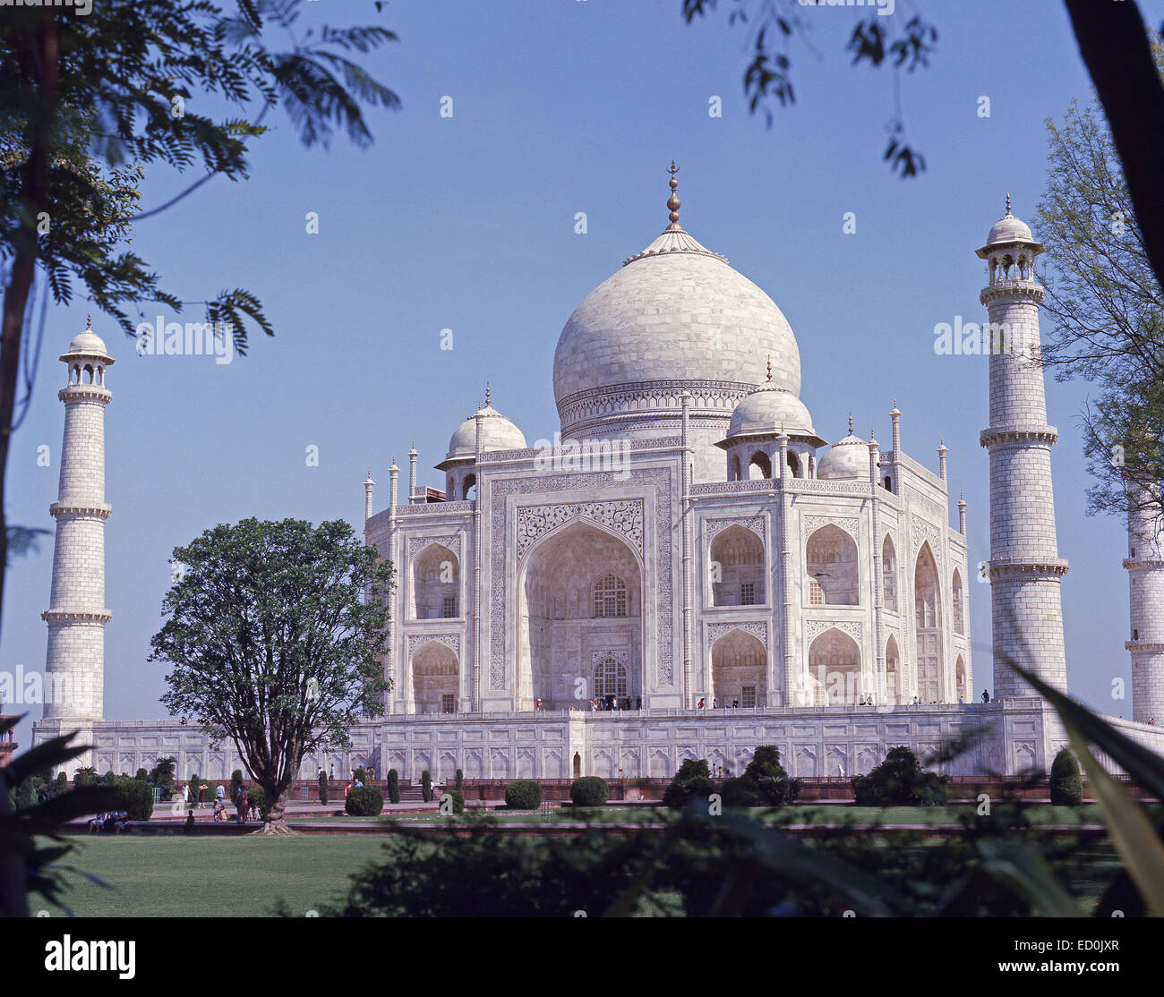 The Taj Mahal from Charbagh Gardens, Agra, Uttar Pradesh, Republic of India Stock Photo