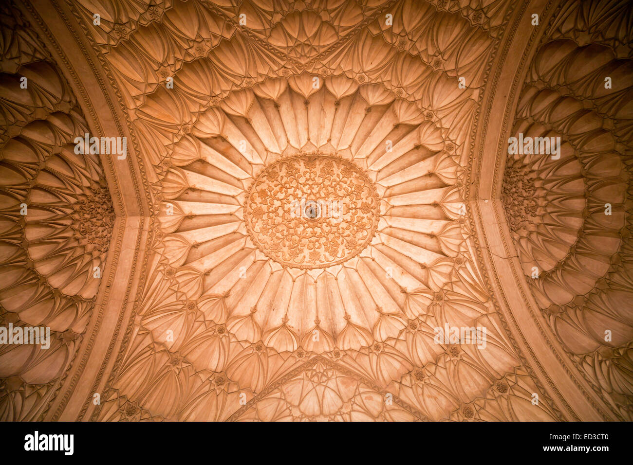 ornamented ceiling inside the Tomb of Safdarjung, Delhi, India, Asia Stock Photo