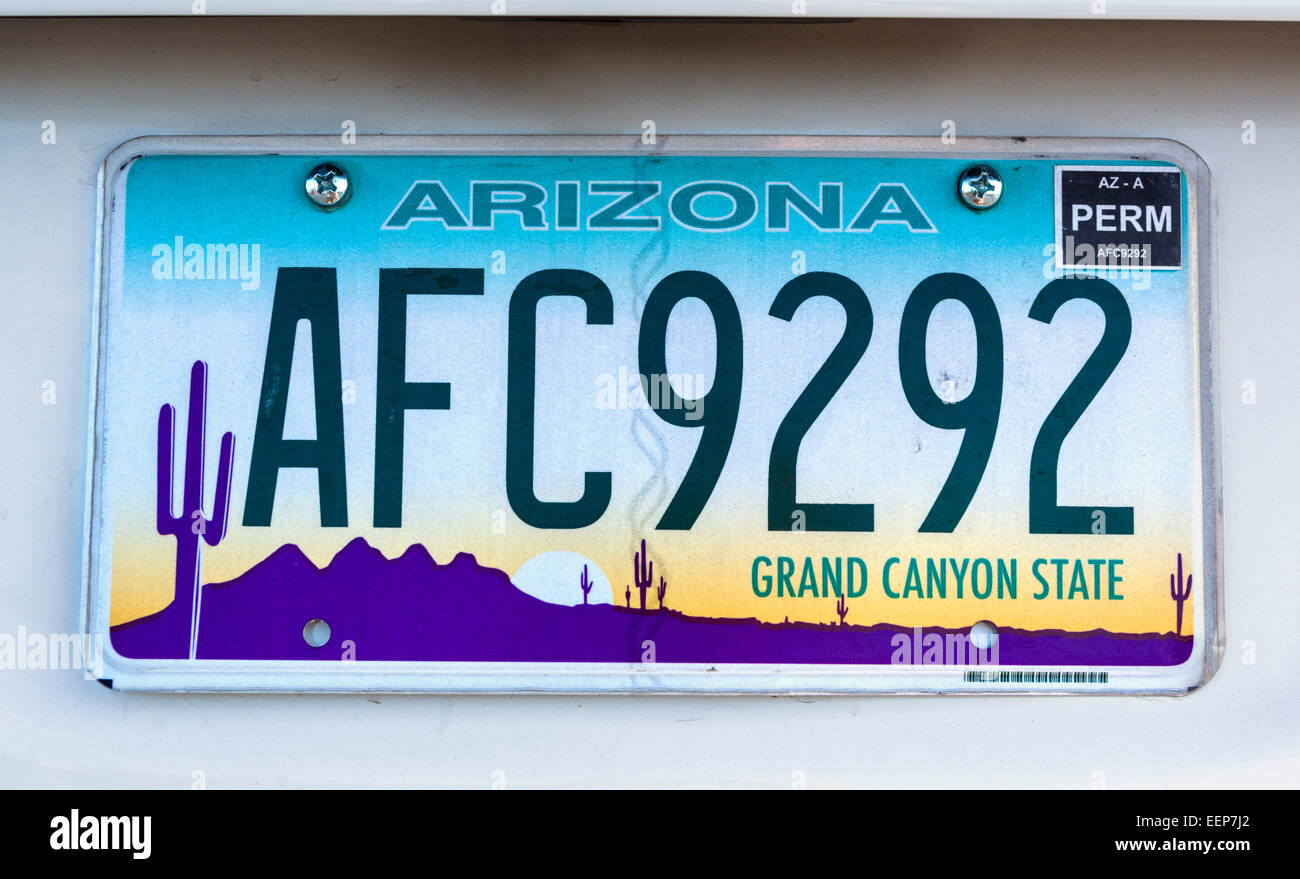 Arizona License Plate, USA Stock Photo Alamy