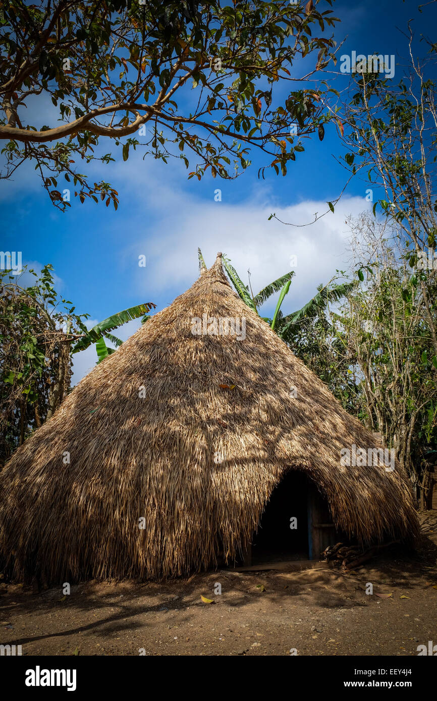 Timorese traditional house called 'ume bubuk'. Stock Photo