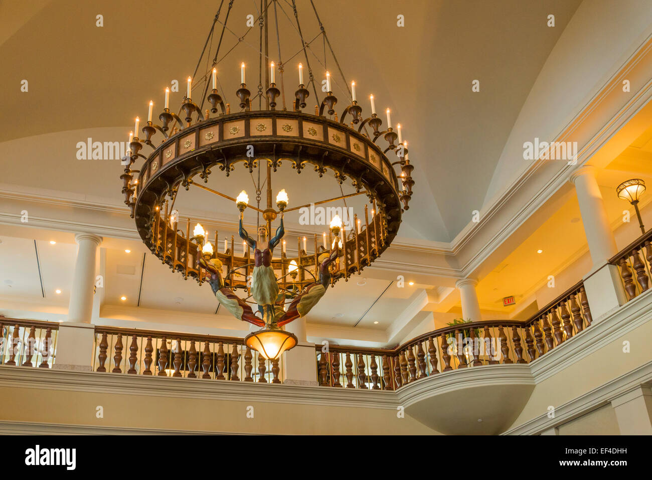 Lobby, Fairmont Chateau Lake Louise, Lake Louise, Banff National Park, Alberta, Canada Stock Photo