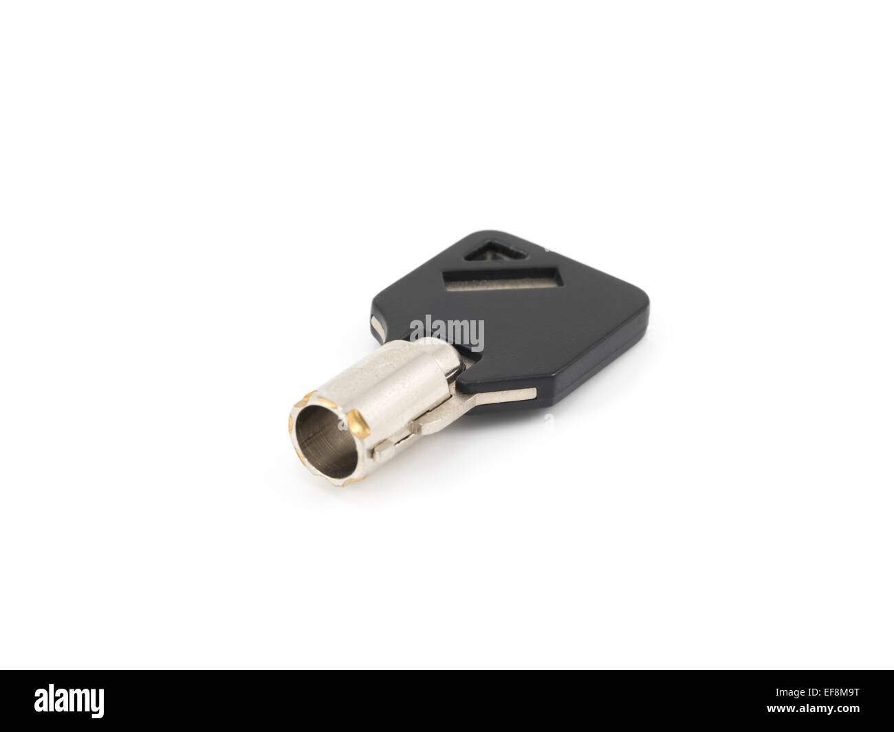 Tubular key used for a Tubular pin tumbler lock aka Ace lock, circle pin tumbler lock, or radial lock, Stock Photo