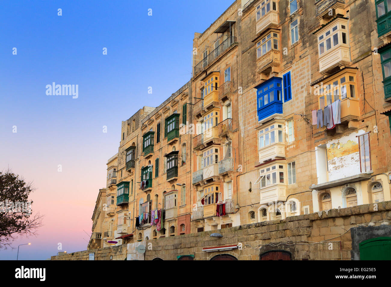 Street in old town, La Valletta, Malta Stock Photo