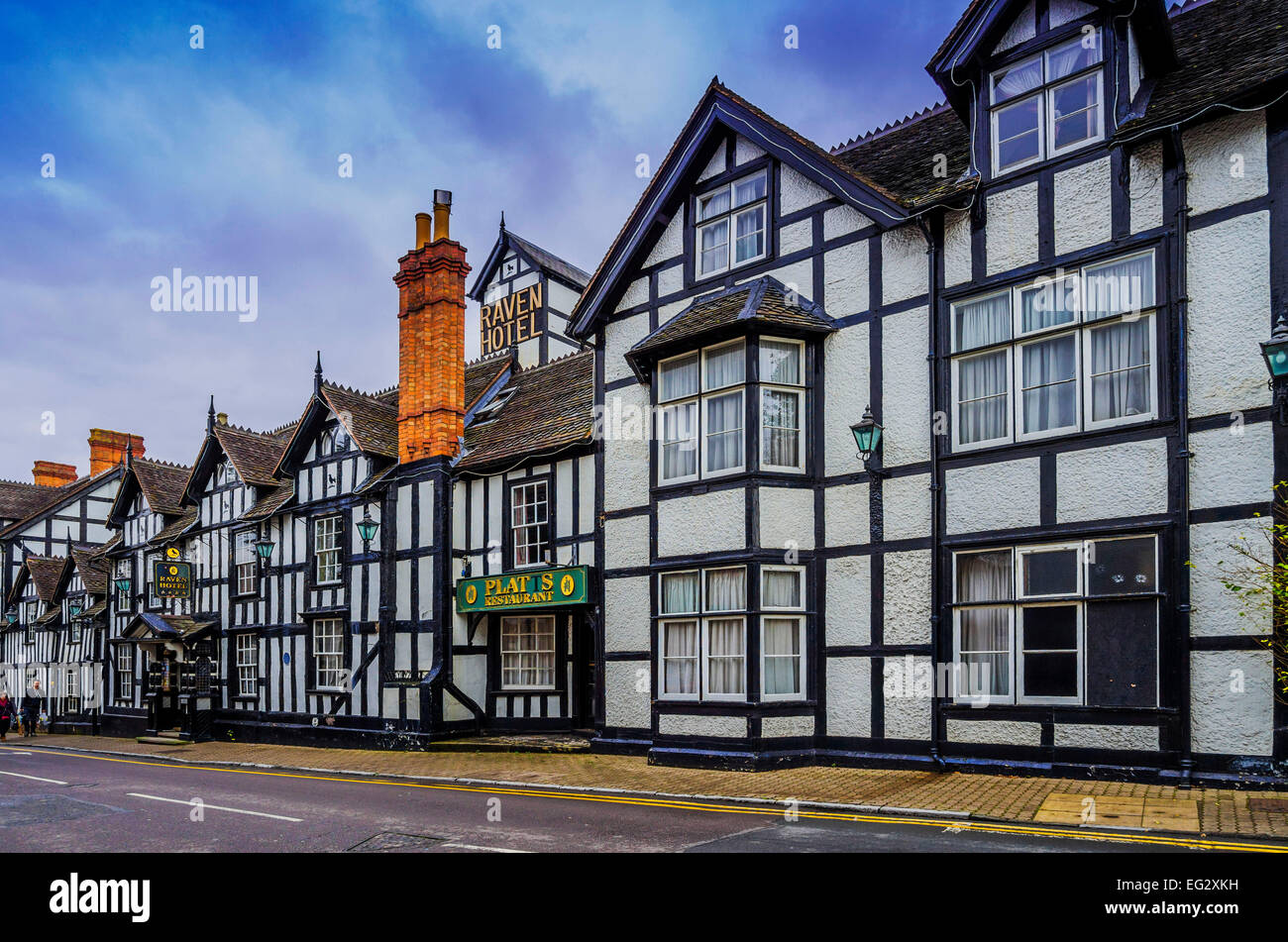 Old historic centre of droitwich spa famous as a salt mining town and thermal bath spa town  old,historic,heritage,building,arch Stock Photo