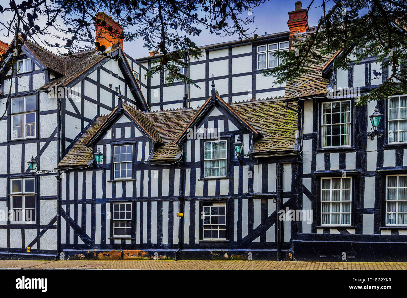 Old historic centre of droitwich spa famous as a salt mining town and thermal bath spa town  old,historic,heritage,building,arch Stock Photo